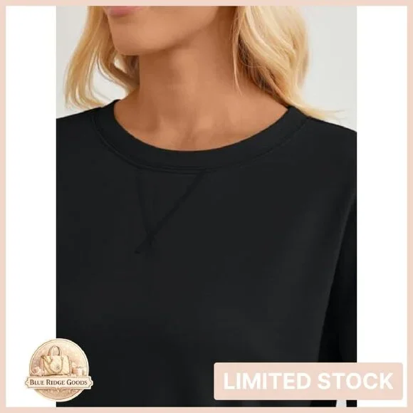 Oversized Sweatshirt Wide Leg Pants Lounge Set Chic Minimal Travel Outfit - Picture 7 of 7